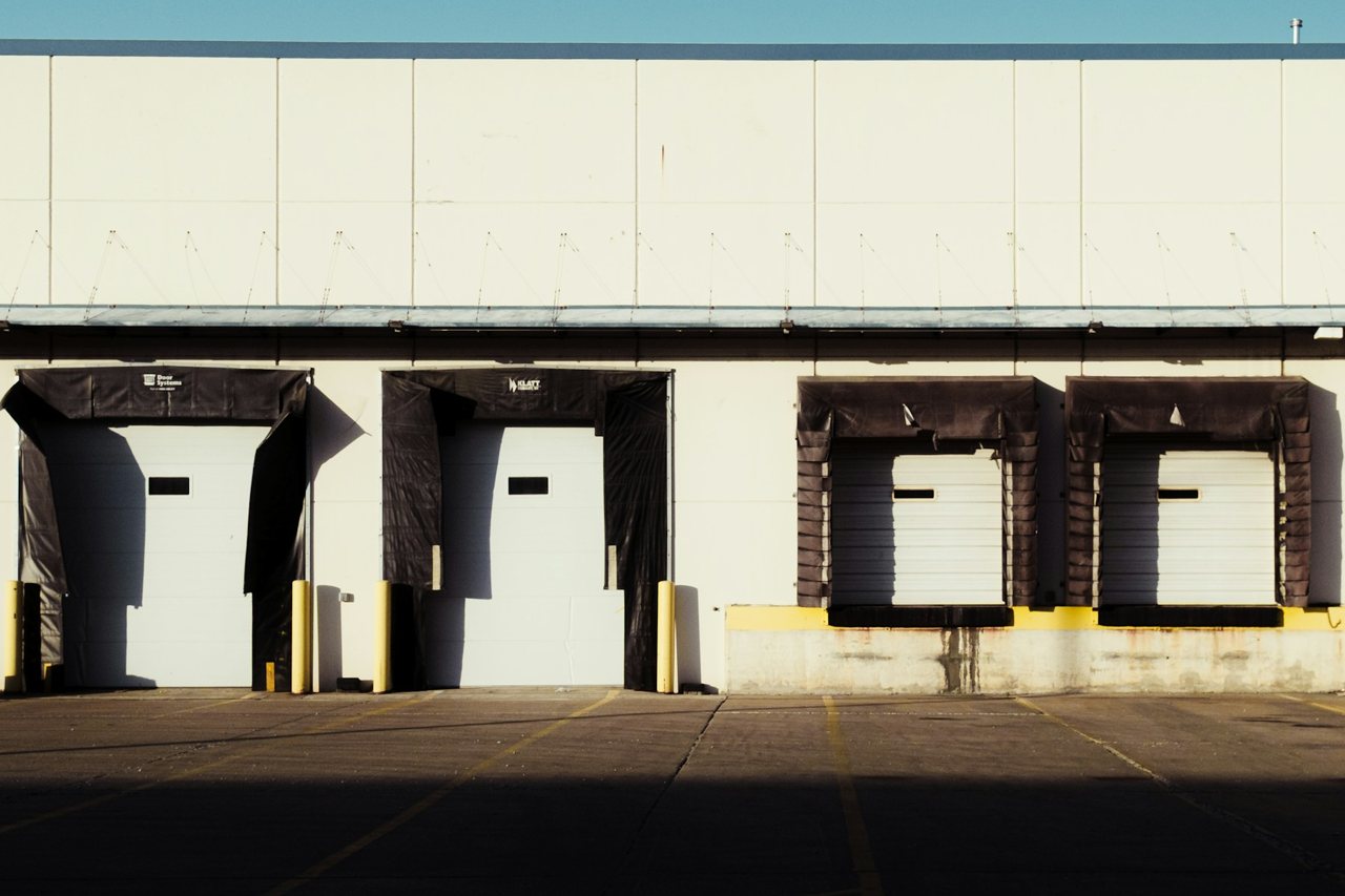 Loading docks at a commercial warehouse